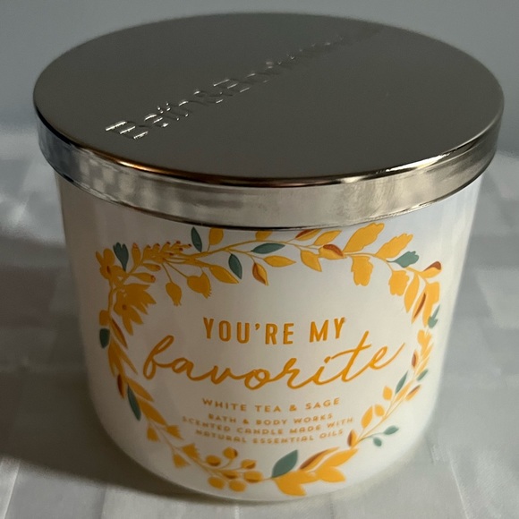 Bath & Body Works Other - Bath and Body Works White Tea and Sage 3 Wick Candle  NWT